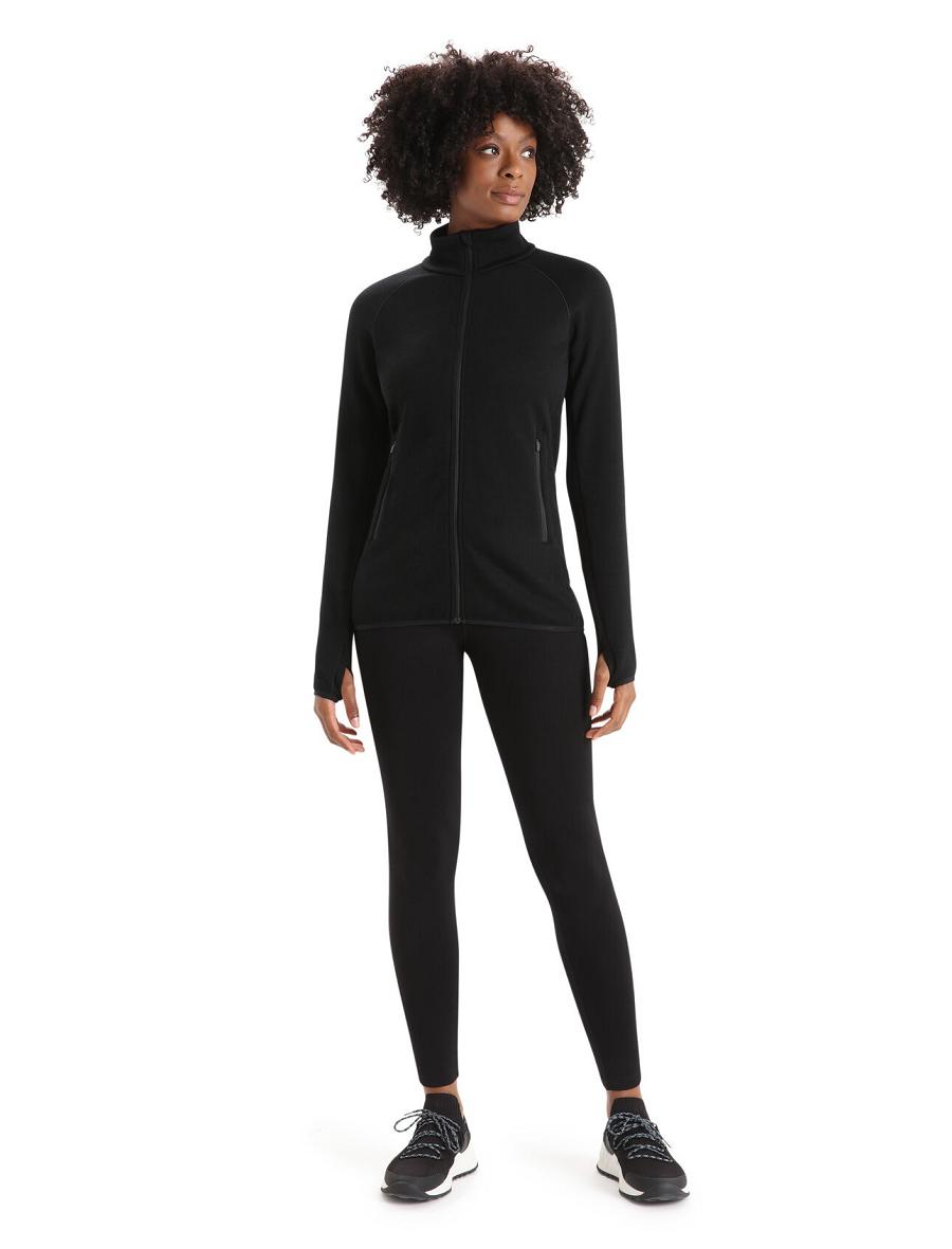 Black Icebreaker Merino 260 Tech Thermal Women's Leggings | AU 1553VRWD